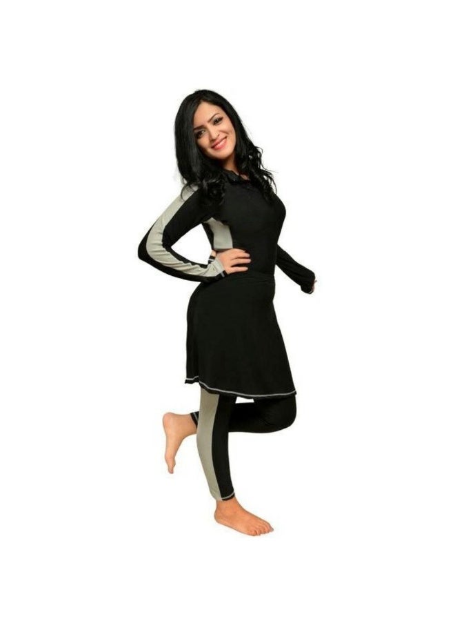 Two-piece microfiber burkini swimsuit